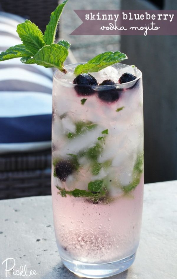 Skinny Blueberry Vodka Mojito