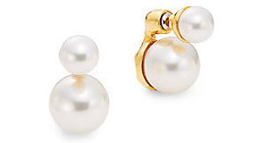 Kenneth Jay Lane Faux Pearl Snowman Earrings