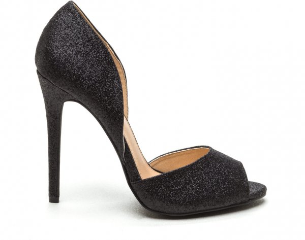 Grains of Glitter Peep-Toe Heels