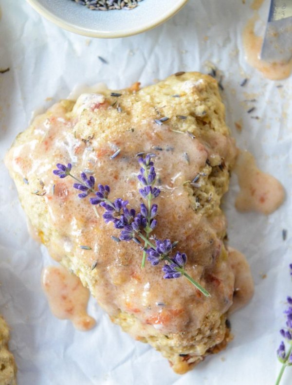 Caramelized Peach and Lavender Scones