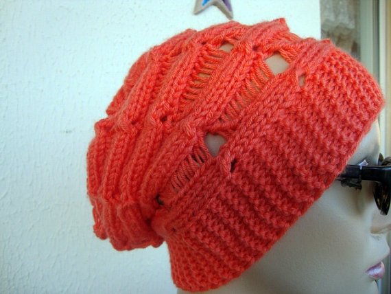 Dark Coral Slouchy Hat