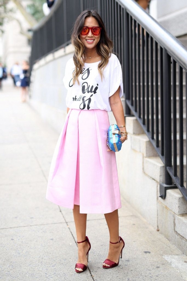 Pink Midi Skirt