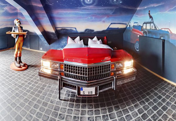 The Cadillac Bed at the V8 Hotel, BOEBLINGEN, Germany