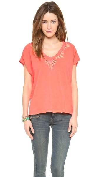 Cutwork Double V Tee