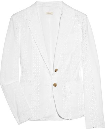 J.Crew Broderie Anglaise Cotton Blazer