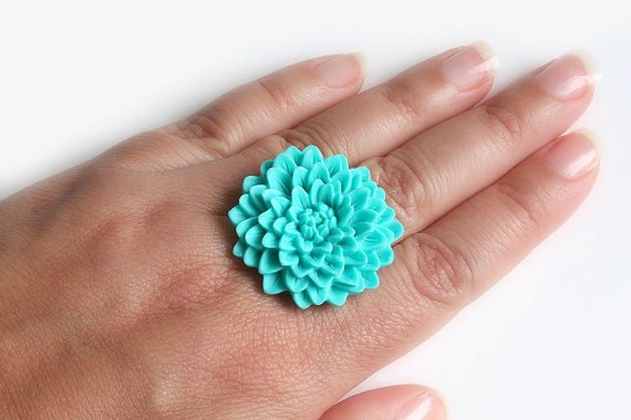 Turquoise Flower Ring