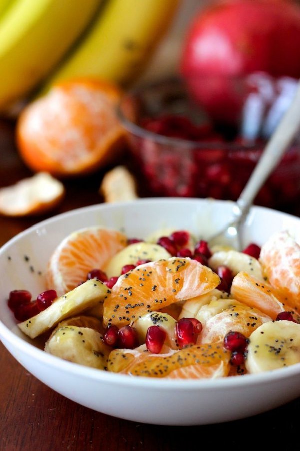 Winter Fruit Salad with Lemon Poppyseed Dressing