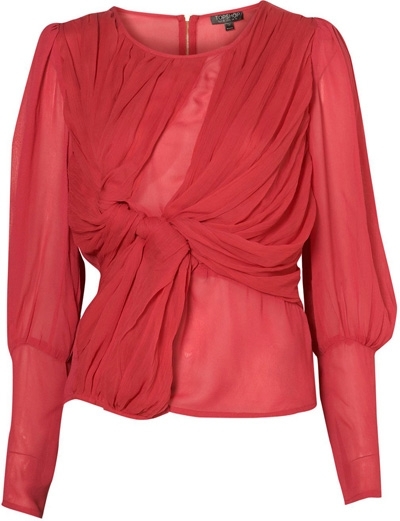 Topshop Twist Front Chiffon Blouse