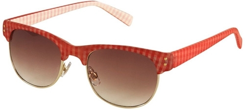 Topshop Gingham Top Frame Flat Top Sunglasses