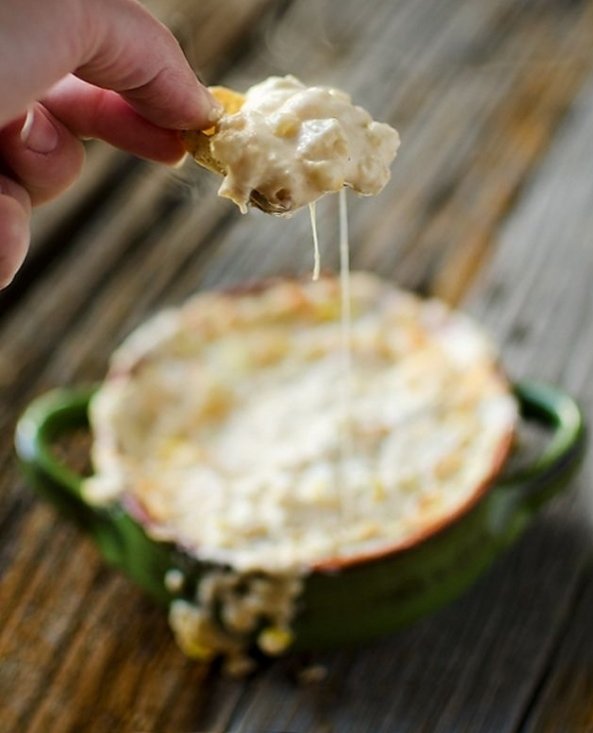 Corn Green Chili Con Queso Dip