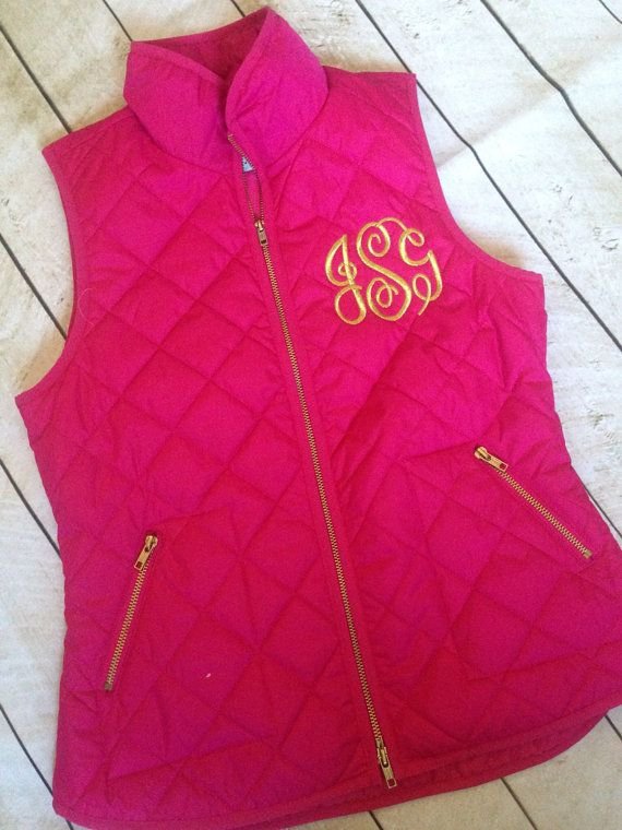 Quilted Monogrammed Vest