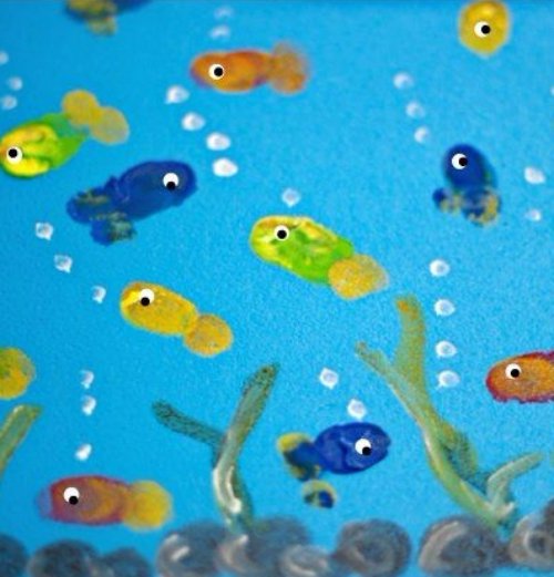 Fingerprint Fish Aquarium Craft