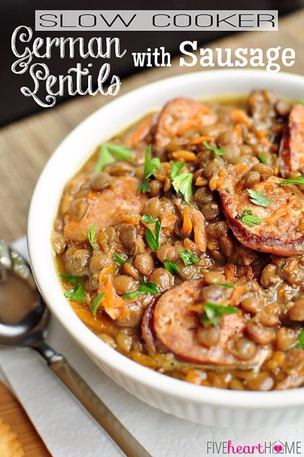 Slow Cooker German Lentil Soup