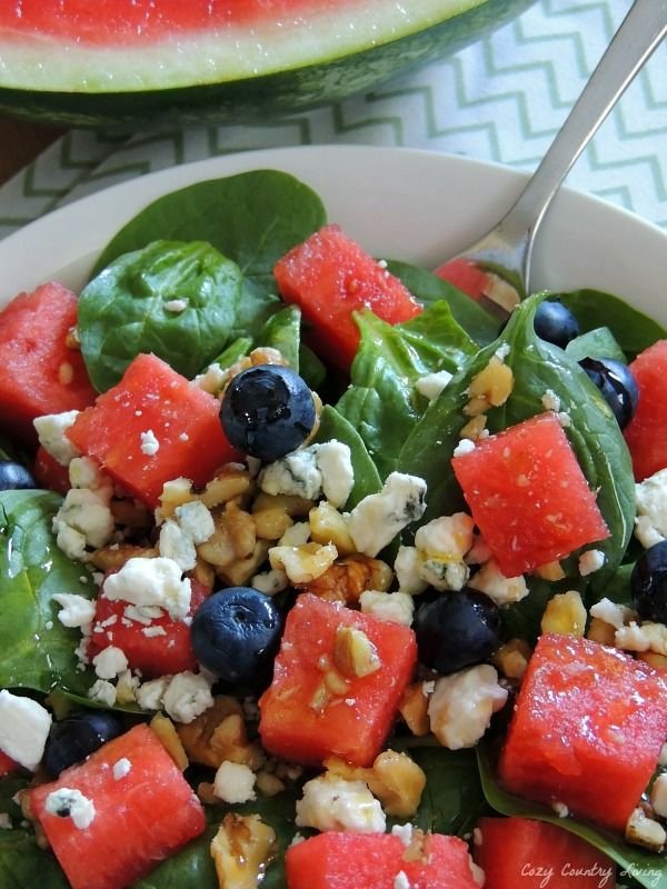 Spinach and Watermelon Salad