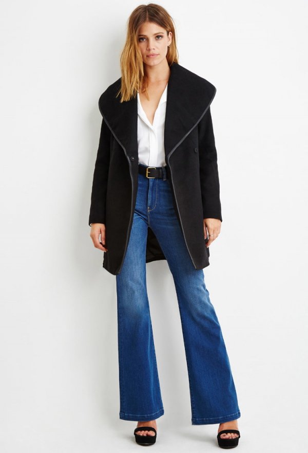 Contemporary Belted Wool-Blend Coat