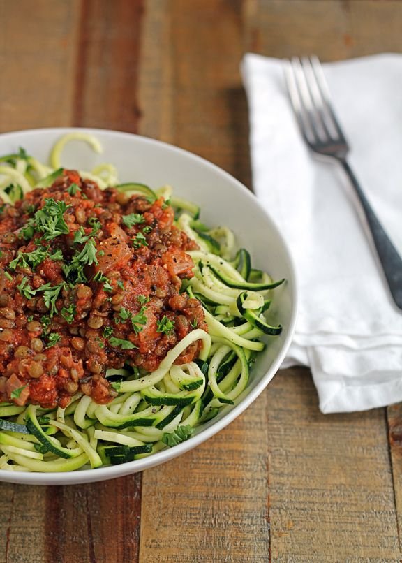 Lentil Marinara with Zucchini Noodles