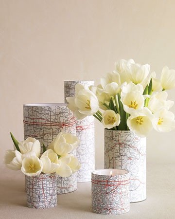 DIY Centerpieces with Maps