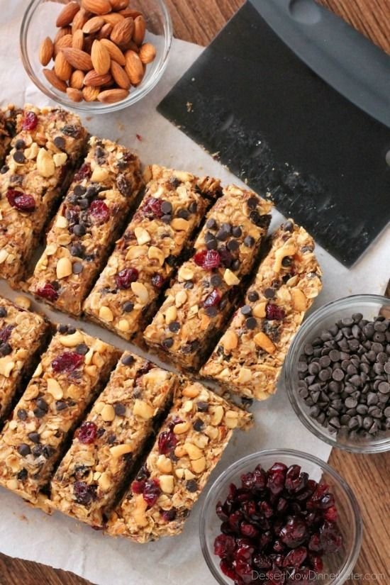 Peanut Butter Chocolate Trail Mix Granola Bars