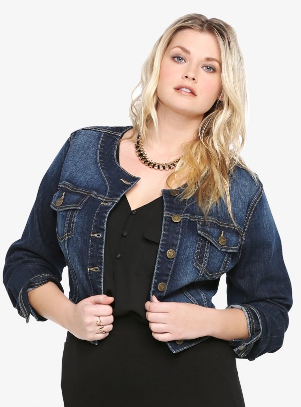 Torrid White Label Cropped Denim Jacket