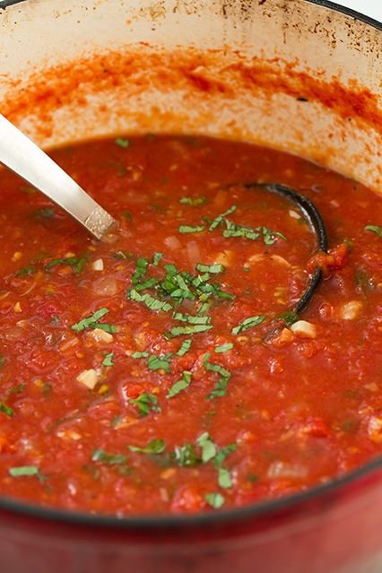 Creamy Tomato Basil Soup with Roasted Garlic and Asiago Cheese