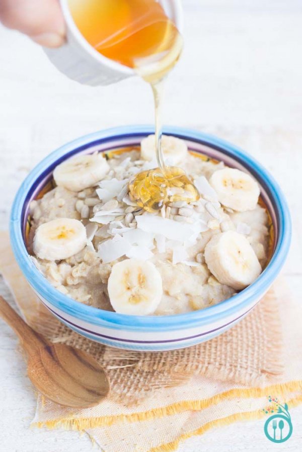 Recovery Quinoa Breakfast Bowl with Honey and Bananas