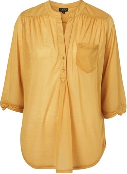 Topshop Mustard Grandad Shirt