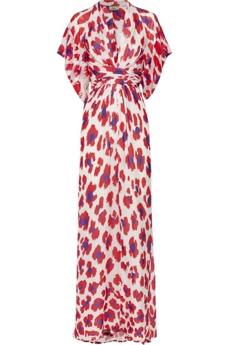 Issa Printed Silk-Chiffon Kimono-Style Dress