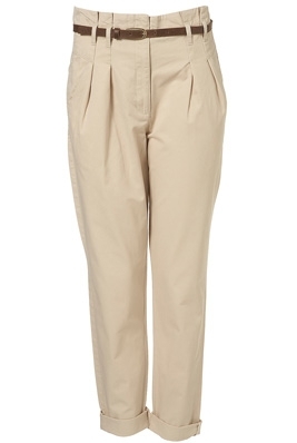 Topshop Light Stone High Waisted Belted Chinos