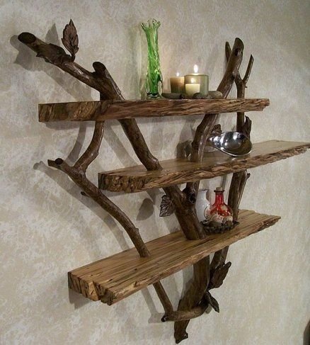 I Love This Stick and Driftwood Shelf