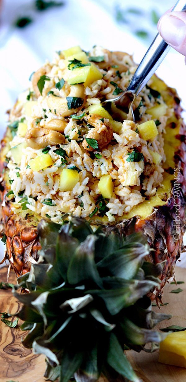 ananas, pineapple, food, vegetarian food, dish,