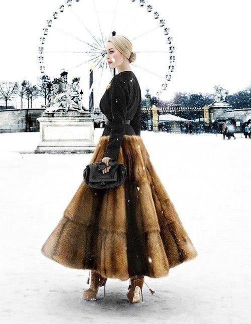 Fur Midi Skirt