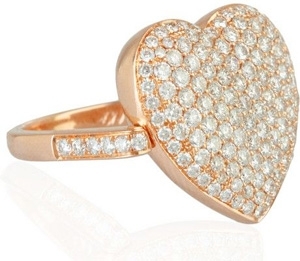 Anita Ko 18-Karat Rose Gold Diamond Heart Ring