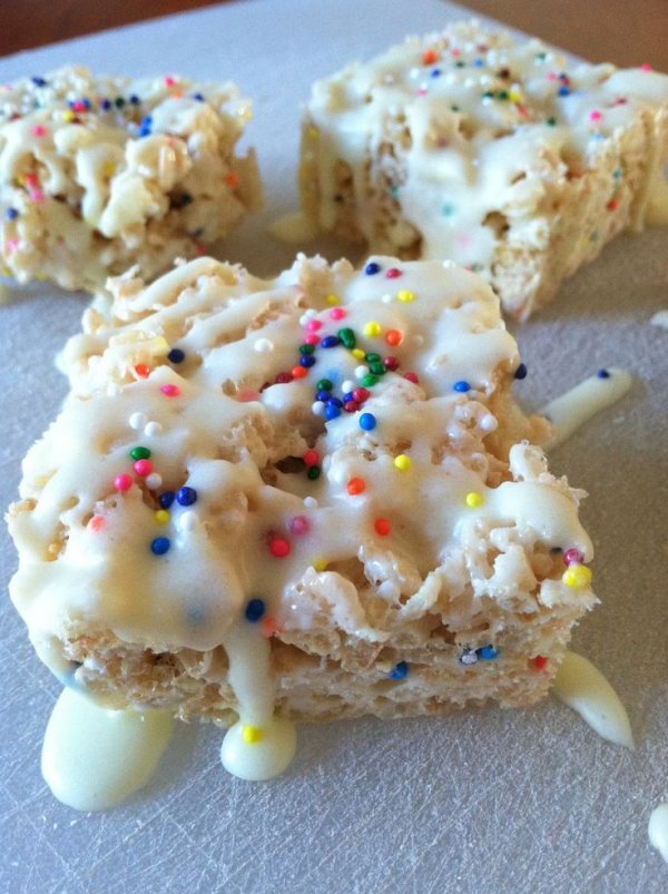 Cake Batter Rice Krispy Treats