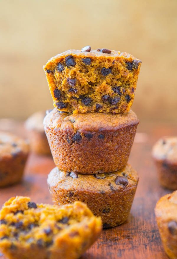 Pumpkin Spice Chocolate Chip Mini Muffins