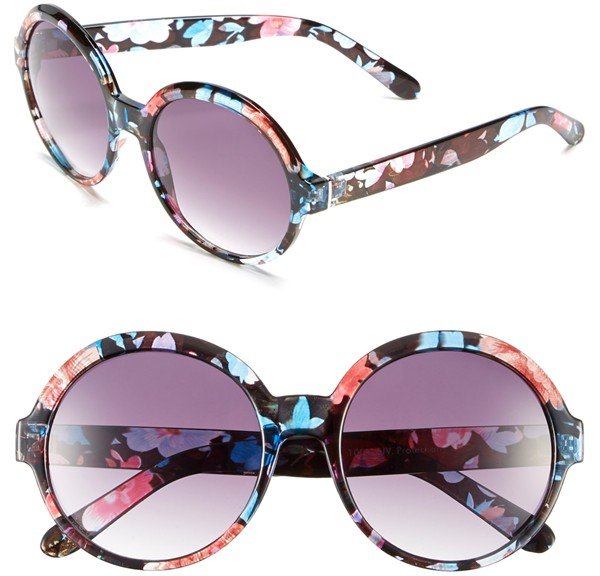 Bridgette Floral Print round Sunglasses