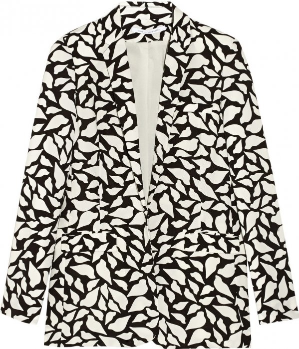 Diane Von Furstenberg Lip Print Blazer