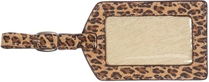 Topshop Leather Leopard Print Luggage Tag