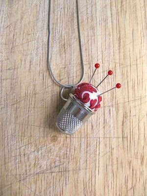 Thimble Pincushion Necklace