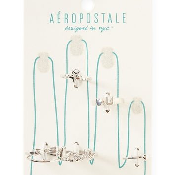 Aeropostale Love Star Assorted Ring 6-Pack