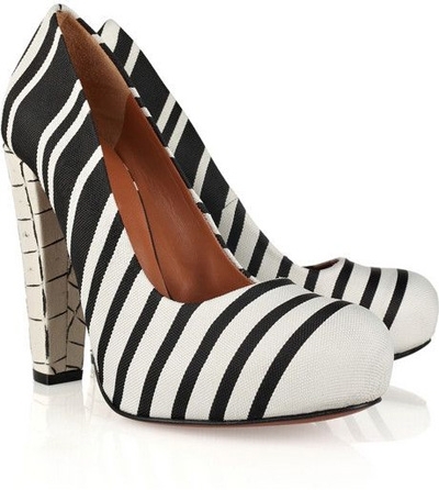 Carven Striped Canvas Pump