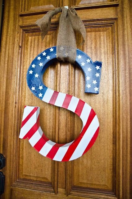 4th of July Monogram Wreath