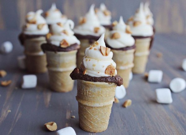 Rocky Road Cupcakes in a Cone