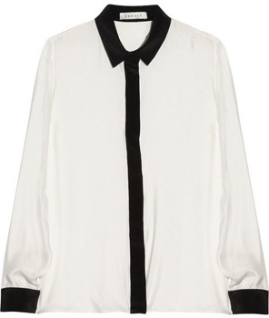 Sandro Ciseau Two-tone Silk Blouse