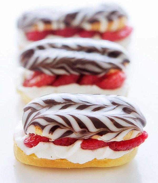 Raspberry Eclairs