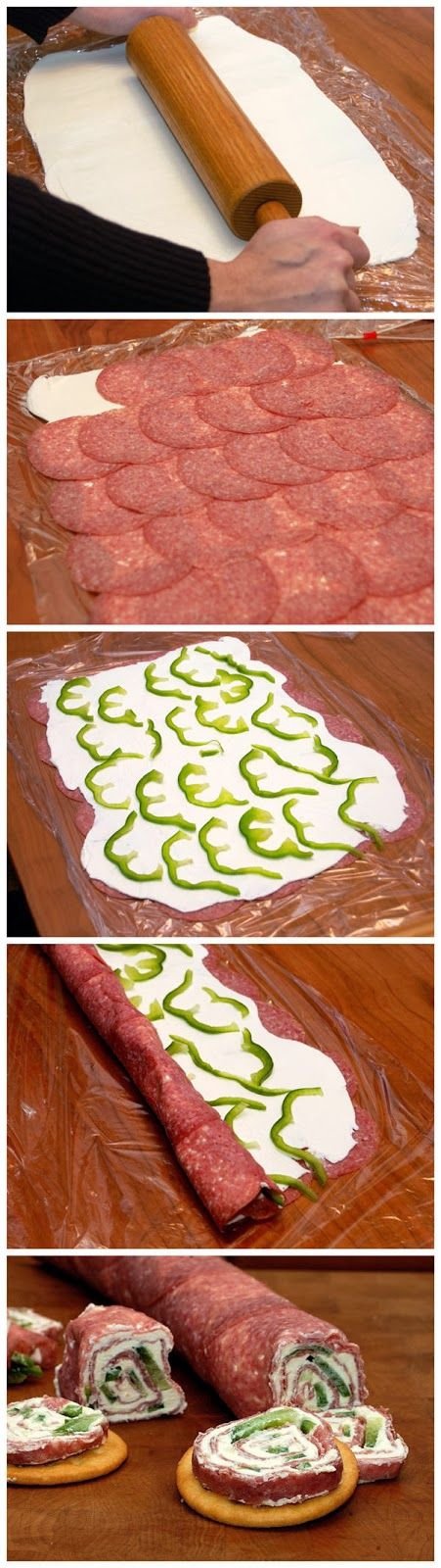 Salami and Cream Cheese Roll Ups