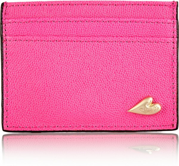 DIANE VON FURSTENBERG Love Tuxedo Textured-leather Cardholder