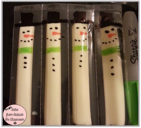 String Cheese Snowmen