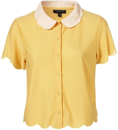 Topshop Scallop Button Shirt