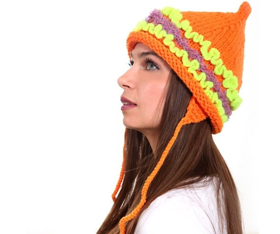 Orange Tatarka Hand Knitted Hat
