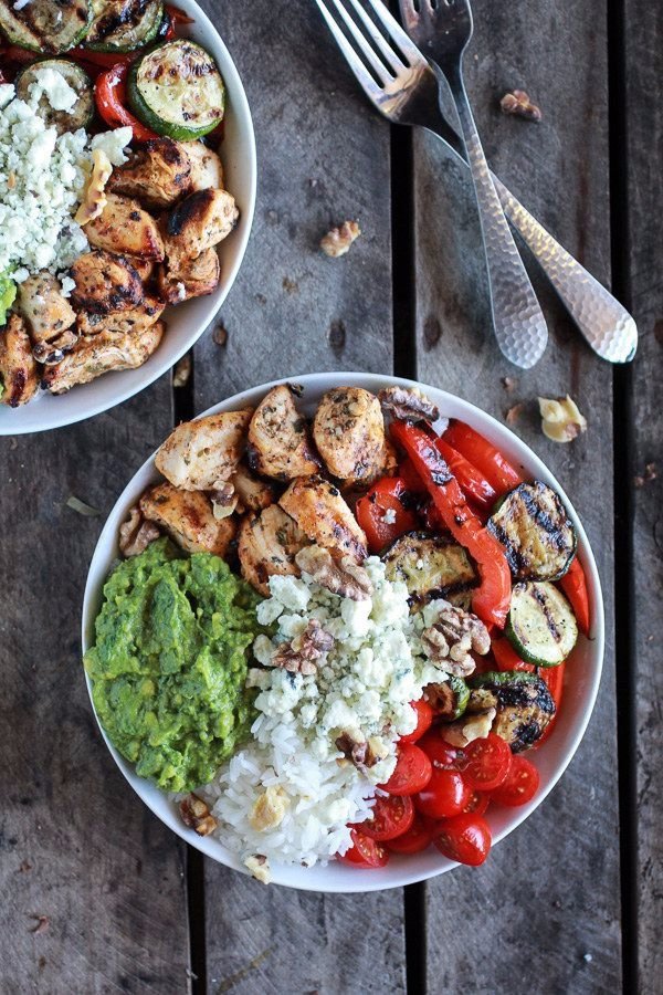 California Chicken, Veggie, Avocado, and Rice Bowl